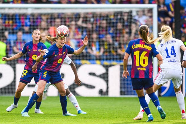 260523 Irene Paredes of Barcelona during the UEFA Women s Champions League final football match between Barcelona and Lyon on May 23, 2026 in Oslo. Photo: Jon Olav Nesvold BILDBYRAN COP 217 VG0925 bbeng football fotball fotboll soccer champions league finale final final 2026 mesterligaen dam fcb barcelona lyon ol lyonnes Copyright: JONxOLAVxNESVOLD BB260523JE028
