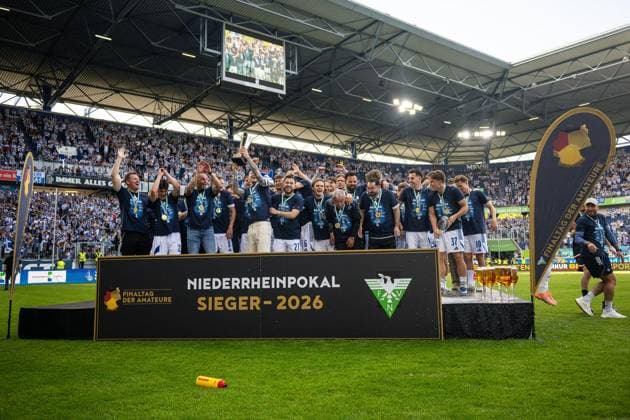 Niederrheinpokalfinale MSV Duisburg - SC St.Tönis ** NUR FÜR REDAKTIONELLE ZWECKE ** EDITORIAL USE ONLY **<p>Fußball Niederrheinpokalfinale MSV Duisburg - SC St.Tönis am 23.05.26 in der Schauinsland-Reisen Arena in Duisburg Niederrheinpokalsieger MSV Duisburg Duisburg Copyright: JakobxKlos