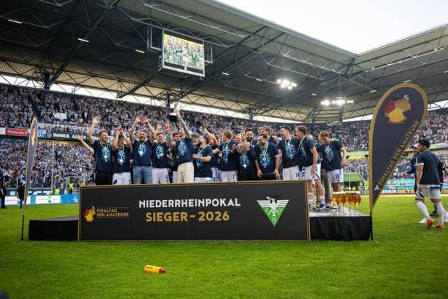 Niederrheinpokalfinale MSV Duisburg - SC St.Tönis ** NUR FÜR REDAKTIONELLE ZWECKE ** EDITORIAL USE ONLY **<p>Fußball Niederrheinpokalfinale MSV Duisburg - SC St.Tönis am 23.05.26 in der Schauinsland-Reisen Arena in Duisburg Niederrheinpokalsieger MSV Duisburg Duisburg Copyright: JakobxKlos