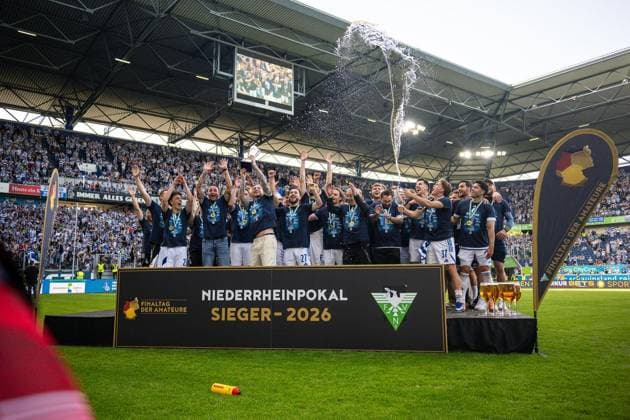 Niederrheinpokalfinale MSV Duisburg - SC St.Tönis ** NUR FÜR REDAKTIONELLE ZWECKE ** EDITORIAL USE ONLY **<p>Fußball Niederrheinpokalfinale MSV Duisburg - SC St.Tönis am 23.05.26 in der Schauinsland-Reisen Arena in Duisburg Niederrheinpokalsieger MSV Duisburg Duisburg Copyright: JakobxKlos