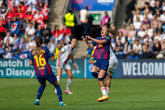 RECORD DATE NOT STATED 23rd May 2026; Ullevaal Stadion, Oslo, Norway; UEFA Womens Champions League Final Football, FC Barcelona, Barca versus OL Lyonnes; Graham Hansen of Barcelona receives is fouled AdelinaxCobos