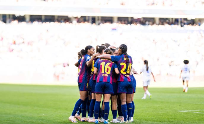 260523 Ewa Pajor of Barcelona celebrates with team mates after scoring 1-0 during the UEFA Women s Champions League final football match between Barcelona and Lyon on May 23, 2026 in Oslo. Photo: Vegard Grott BILDBYRAN kod VG VG0925 bbeng football fotball fotboll soccer champions league finale final final 2026 mesterligaen dam fcb barcelona lyon ol lyonnes jubel Copyright: VEGARDxGRoTT BB260523VG043