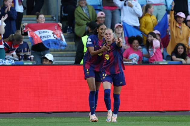 23.05.2026 - SOCCER - 2025-2026 UEFA Women’s Champions League final , FC Barcelona, Barca vs OL Lyonnes Ewa Pajor (FC Barcelona) celebrates his team s first goal OSLO OSLO, Ullevaal Stadion Ullevaal Stadion Norway