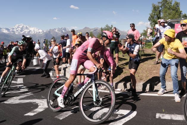 Portugal™s Afonso Oliveira Eulalio of Bahrain Victorious during Stage 14 of the Giro d™Italia, from Aosta to Pila, Italy, Saturday, May 23, 2026.  Copyright: xMassimoxPaolone LaPressex