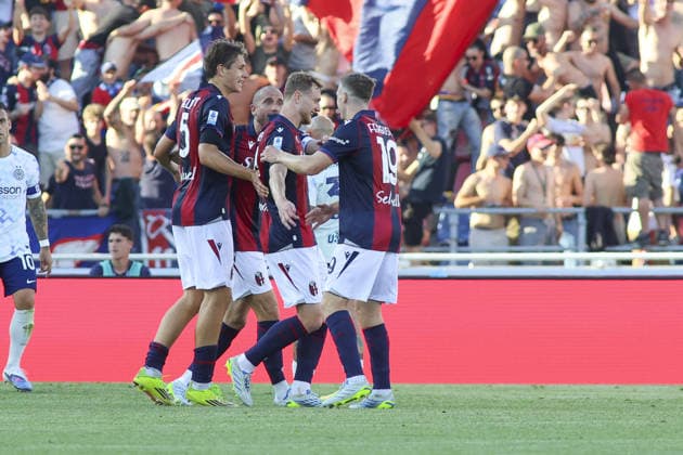 IPA85003476 - Tommaso Pobega of Bologna FC celebrates after scoring during Bologna FC vs FC Inter, 38th Serie A Enilive 2025-26 game at Renato dall Ara stadium in Bologna (BO), Italy, on May 23, 2026.  Copyright: xDavidexCasentini IPAxSportx xx 85003476