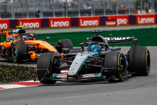 Montreal 2026, Montreal, Quebec, Canada, FIA F1 GP Canada, 63 RUSSELL George (gbr), Mercedes AMG F1 Team W17; 01 NORRIS Lando (gbr), McLaren F1 Team MCL40 Montreal Canada