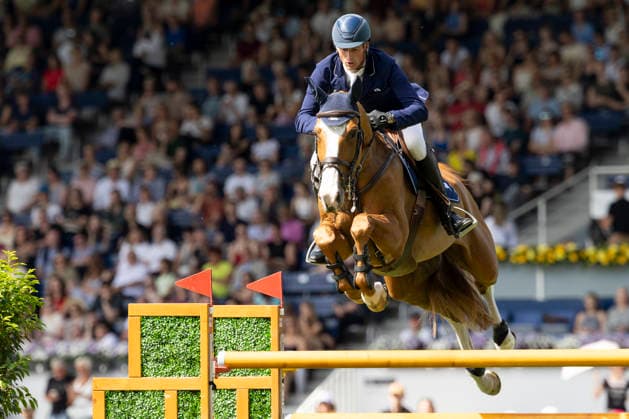 Daniel DEUSSER (GER) auf Pepita van t Meulenhof BR, im Sprung, Aktion, im Umlauf im Springen S5: 2nd Qualifier Rolex Grand Prix, Springpruefung mit einem Umlaeuf und Stechen, CSI5*, Rolex Grand Slam, am 23.05.2026, Weltfest des Pferdesport, TSCHIO Aachen 2026 vom 22. - 24.05.2026 in Aachen Deutschland; Â