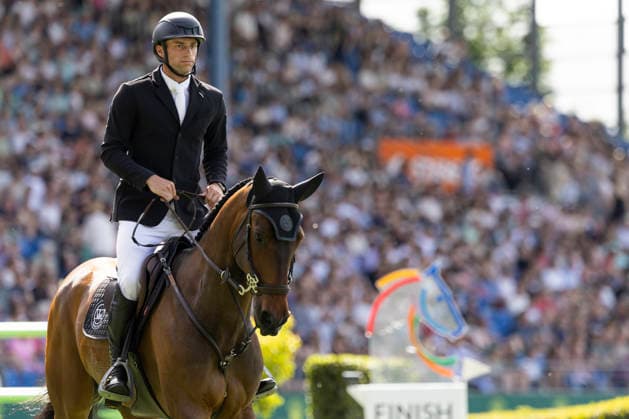 Richard VOGEL (GER) auf Phenyo van het Keysersbos, Einzelbild, nach dem Umlauf im Springen S5: 2nd Qualifier Rolex Grand Prix, Springpruefung mit einem Umlaeuf und Stechen, CSI5*, Rolex Grand Slam, am 23.05.2026, Weltfest des Pferdesport, TSCHIO Aachen 2026 vom 22. - 24.05.2026 in Aachen Deutschland; Â