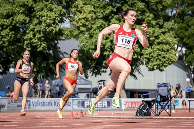WEINHEIM, GERMANY - MAY 23 Louise Wieland (GER Hamburger SV) over 200m during the B&S Kurpfalz Gala am 23.05.2026 at the Sepp-Herberger-Stadium in Weinheim (Baden-Wuerttemberg Germany). Baden-Wuerttemberg Germany Copyright: xLeahxKohringx