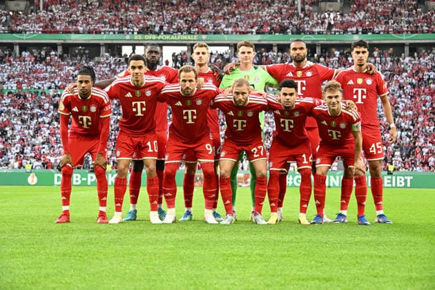 23.05.2026, xsltx, Fussball DFB Pokal Finale, FC Bayern München - VfB Stuttgart v.l. Teamfoto vor dem Spiel (DFL DFB REGULATIONS PROHIBIT ANY USE OF PHOTOGRAPHS as IMAGE SEQUENCES and or QUASI-VIDEO) Berlin