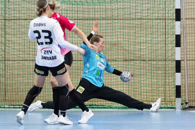 Torhüterin Sofie Kruggel (Halle, 31), SV Union Halle-Neustadt vs. BSV Sachsen Zwickau, Handball Bundesliga Frauen, Play-Offs 5-11 Spieltag 6, Saison 2025 26, 23.05.2026 Halle SWH Arena Sachsen-Anhalt Deutschland