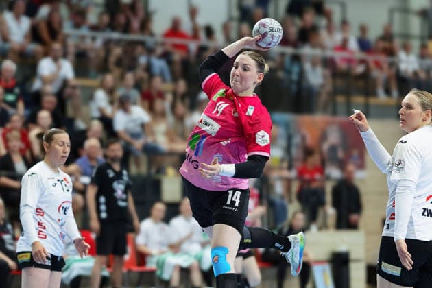 Tina Wagenlader (Halle, 14), SV Union Halle-Neustadt vs. BSV Sachsen Zwickau, Handball Bundesliga Frauen, Play-Offs 5-11 Spieltag 6, Saison 2025 26, 23.05.2026 Halle SWH Arena Sachsen-Anhalt Deutschland
