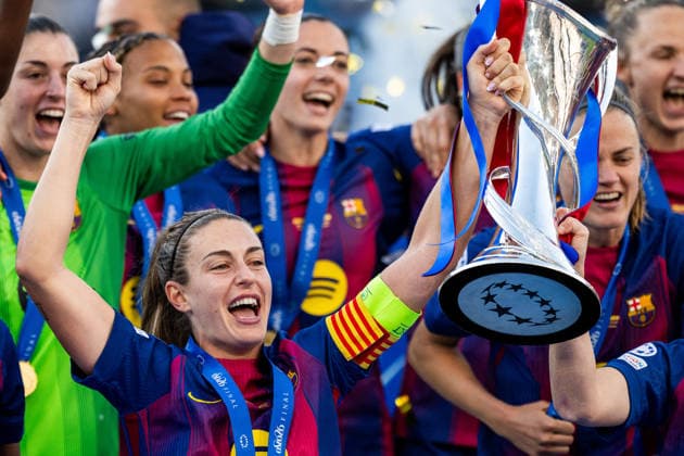 260523 Alexia Putellas of Barcelona celebrates with the trophy after the UEFA Women s Champions League final football match between Barcelona and Lyon on May 23, 2026 in Oslo. Photo: Vegard Grott BILDBYRAN kod VG VG0925 bbeng football fotball fotboll soccer champions league finale final final 2026 mesterligaen dam fcb barcelona lyon ol lyonnes jubel Copyright: VEGARDxGRoTT BB260523VG068