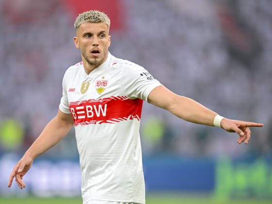 Ermedin DemiroviÄ‡ (VfB Stuttgart) gestures during the DFB Cup Final 2026 match between FC Bayern München and VfB Stuttgart at Olympiastadion on May 23, 2026 in Berlin, Germany. (Photo by Harry Langer DeFodi Images) -