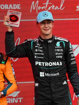 F1 - CANADIAN GRAND PRIX 2026 RUSSELL George (gbr), Mercedes AMG F1 Team W17, portrait celebrates sprint race victory during the Formula 1 Grand Prix du Canada 2026, 5th round of the 2026 Formula One World Championship, WM, Weltmeisterschaft from May 22 to 24, 2026 on the Circuit Gilles Villeneuve, in MontrÃ al, Canada - MontrÃ alCanada  Copyright: xXavixBonillax
