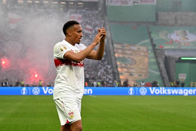 23.05.2026, xsltx, Fussball DFB Pokal Finale, FC Bayern München - VfB Stuttgart v.l. Jamie Leweling (VfB Stuttgart) (DFL DFB REGULATIONS PROHIBIT ANY USE OF PHOTOGRAPHS as IMAGE SEQUENCES and or QUASI-VIDEO) Berlin