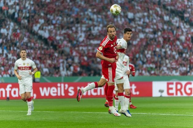 Harry Kane (FC Bayern Muenchen, 9), Chema Andres (VfB Stuttgart, 30), GER, FC Bayern Muenchen vs. VfB Stuttgart, Fussball, Herren, DFB-Pokal, Finale, Spielzeit 2025 2026, 23.05.2026 DFL REGULATIONS PROHIBIT ANY USE OF PHOTOGRAPHS AS IMAGE SEQUENCES AND OR QUASI-VIDEO GER, FC Bayern Muenchen vs. VfB Stuttgart, Fussball, Herren, DFB-Pokal, Finale, Spielzeit 2025 2026, 23.05.2026 Berlin Copyright: xEibner-Pressefoto MaxxVincenx EP_MVN