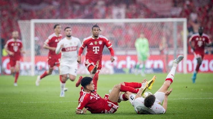 Berlin, Germany. 23rd Mai 2026. Luis Diaz (FCB) Ramon Hendriks (VfB) Bayern München - VfB Stuttgart 23.05.2026