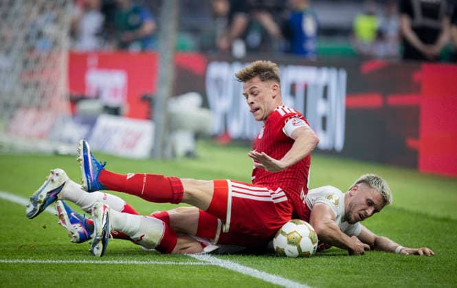 Sport Bilder des Tages Berlin, Germany. 23rd Mai 2026. Joshua Kimmich (FCB) Ermedin DemiroviÄ‡ (VfB) Bayern München - VfB Stuttgart 23.05.2026