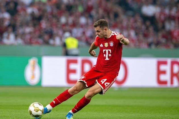 Josip Stanisic (FC Bayern Muenchen). xettx, Deutschland, Berlin, 23.05.2026, Fussball, DFB-Pokal: FC Bayern Muenchen vs VfB Stuttgart, Saison 2025 2026, Finale, Olympiastadion DFL DFB REGULATIONS PROHIBIT ANY USE OF PHOTOGRAPHS AS IMAGE SEQUENCES AND OR QUASI-VIDEO.