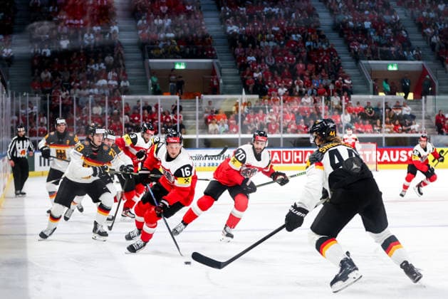 Ice hockey, Eishockey - IIHF WC 2026 ZURICH,SWITZERLAND,23.MAY.26 - ICE HOCKEY - IIHF Ice Hockey World Championship, WM, Weltmeisterschaft 2026, group stage, Austria vs Germany. Image shows Dominic Zwerger (AUT).  GEPAxpictures xMaticxKlansek