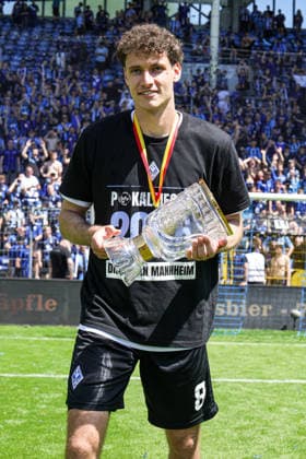 23.05.2026, xhettx, Fussball Landespokal Baden Finale, VfR Mannheim - SV Waldhof Mannheim v.l. Maximilian Thalhammer (SV Waldhof Mannheim, 8) (DFL DFB REGULATIONS PROHIBIT ANY USE OF PHOTOGRAPHS as IMAGE SEQUENCES and or QUASI-VIDEO)