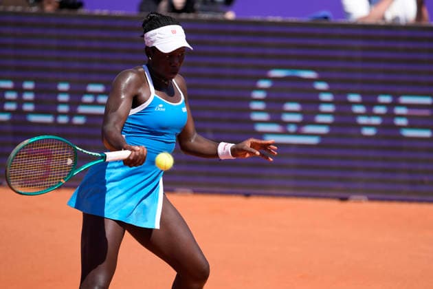 2026 WTA, Tennis Damen Strasbourg 500 Singles Final - Navarro (USA) V Mboko (CAN) Victoria Mboko in action during the final at the 2026 WTA Internationaux de Strasbourg Women s tennis tournament at the Tennis Club de Strasbourg in Strasbourg, France, on May 23, 2026. Strasbourg Grand Est France  Copyright: xOwenxHammondx originalFilename:hammond-2026wtai260523_npTbF.jpg