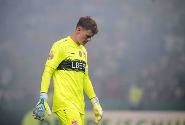 Fußball, Herren, Saison 2025 2026, 83. DFB-Pokal-Finale, FC Bayern München - VfB Stuttgart, Torhüter Alexander Nübel (Stuttgart), 23.05. 2026, Copyright: xMatthiasxKochx