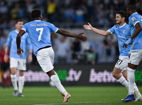 As Roma 23 05 2026 - campionato di calcio serie A Lazio-Pisa foto Antonello Sammarco Image nella foto: esultanza gol Fisayo Dele Bashiru 