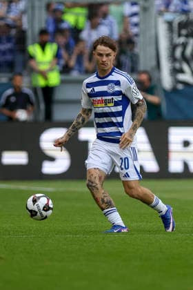 23.05.2026, GER, Fussball, Herren, Niederrheinpokal Finale, Saison 2025 2026, SC St. Tönis - MSV Duisburg Niklas Jessen (MSV Duisburg) in Aktion am Ball, Einzelaktion Duisburg schauinsland-reisen-Arena Nordrhein-Westfalen Deutschland Copyright: xAdrianxSchlüterx
