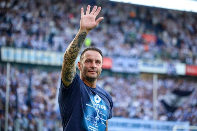 23.05.2026, GER, Fussball, Herren, Niederrheinpokal Finale, Saison 2025 2026, SC St. Tönis - MSV Duisburg Trainer Dietmar Hirsch (MSV Duisburg) gestikuliert, Gestik und Mimik Duisburg schauinsland-reisen-Arena Nordrhein-Westfalen Deutschland Copyright: xAdrianxSchlüterx