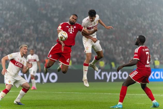 Jonathan Tah (FC Bayern Muenchen, 04), Chema Andres (VfB Stuttgart, 30), GER, FC Bayern Muenchen vs. VfB Stuttgart, Fussball, Herren, DFB-Pokal, Finale, Spielzeit 2025 2026, 23.05.2026 DFL REGULATIONS PROHIBIT ANY USE OF PHOTOGRAPHS AS IMAGE SEQUENCES AND OR QUASI-VIDEO GER, FC Bayern Muenchen vs. VfB Stuttgart, Fussball, Herren, DFB-Pokal, Finale, Spielzeit 2025 2026, 23.05.2026 Berlin Copyright: xEibner-Pressefoto MaxxVincenx EP_MVN