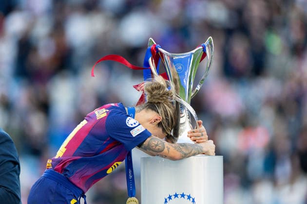 OSLO, NORWAY - MAY 23: Mapi Leon of Barcelona are seen after the UEFA Womens Champions League final match between Barcelona and OL Lyonnes at Ullevaal Stadium on May 23, 2026 in Oslo, Norway. (Photo by Ane Frosaker Sports Press Photo)  Copyright: xAnexFrosakerx xSPPx Sportspressphoto_152819