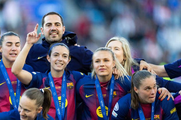 OSLO, NORWAY - MAY 23: Aitana Bonmatí of Barcelona celebrate after winning the UEFA Womens Champions League final match between Barcelona and OL Lyonnes at Ullevaal Stadium on May 23, 2026 in Oslo, Norway. (Photo by Ane Frosaker Sports Press Photo)  Copyright: xAnexFrosakerx xSPPx Sportspressphoto_152832