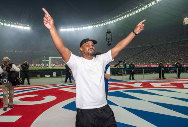 Fußball, Herren, Saison 2025 2026, 83. DFB-Pokal-Finale, FC Bayern München - VfB Stuttgart, Trainer Vincent Kompany (Bayern München), Jubel nach Abpfiff, 23.05. 2026, Copyright: xMatthiasxKochx