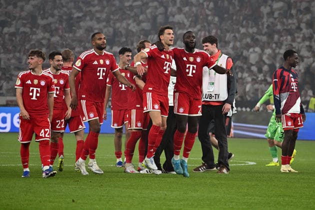 23.05.2026, xsltx, Fussball DFB Pokal Finale, FC Bayern München - VfB Stuttgart v.l. Jubel, Freude über den Pokalsieg (DFL DFB REGULATIONS PROHIBIT ANY USE OF PHOTOGRAPHS as IMAGE SEQUENCES and or QUASI-VIDEO) Berlin