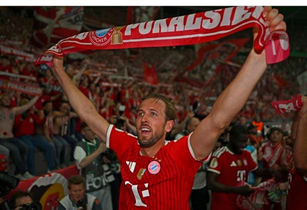 Sport Bilder des Tages 23.05.2026, Fussball DFB-Pokal 2025 2026, Finale, FC Bayern München - VfB Stuttgart, im Olympiastadion Berlin. Harry Kane (FC Bayern München) jubelt