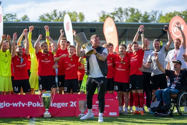 , Stuttgarter Kickers vs. SG Sonnenhof Großaspach, Fussball, WFV-Pokal, Finale, 23.05.2026 Stuttgart-Degerloch Baden-Wuerttemberg Deutschland