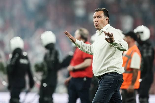 Standard s director Marc Wilmots pictured after a soccer match between Standard de Liege and Sporting Charleroi, Saturday 23 May 2026 in Liege, on the last day of the Europe Play-offs of the 2025-2026 Jupiler Pro League first division of the Belgian championship. BRUNOxFAHY  x174872904x