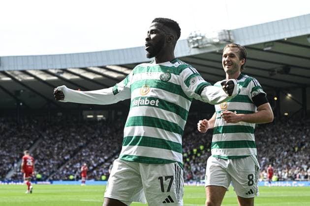 Celtic v Dunfermline Athletic Scottish Gas Men s Scottish Cup Kelechi Iheanacho of Celtic scores his sides third goal of the match and celebrates his goal with Benjamin Nygren during the Scottish Gas Men s Scottish Cup Final between Celtic and Dunfermline Athletic at Barclays Hampden, Glasgow 23 05 2026 UK Newspapers OUT Copyright: xJamiexJohnstonx FIL-23466-0312