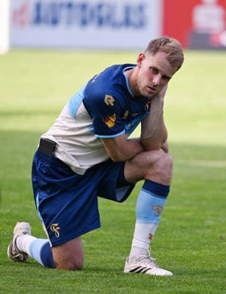 23.05.2026, xophax, Fussball , Verbandspokal Finale Bitburger Pokal 2025 2026 : SC Fortuna Köln gegen Viktoria Köln . Georg Strauch ( SC Fortuna Köln ) nach der Niederlage. Koeln