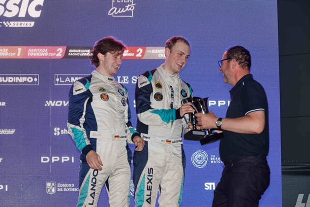 LE MANS CLASSIC SERIES 2026 - SPA-CLASSIC 53 GRAF VON WEDEL Lando (deu), GRAF VON WEDEL Alexis (deu), Lotus Elan S1 1965, Sixties Endurance, Podium portrait during the 2026 Spa-Classic, 2nd round of the Le Mans Classic Series 2026, from May 22 to 24 in Circuit de Spa-Francorchamps, in Stavelot, Belgium - StavelotBelgium  Copyright: xPauloxMariax