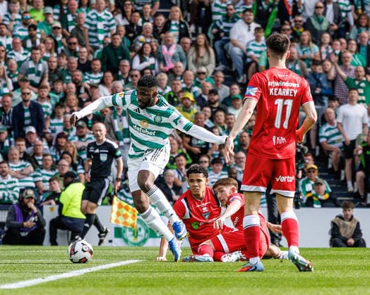 RECORD DATE NOT STATED 23rd May 2026; Hampden Park, Glasgow, Scotland; Scottish Cup Final Football, Celtic versus Dunfermline; Kelechi Iheanacho of Celtic in action against Dunfermline Athletic WMxSportsxMedia