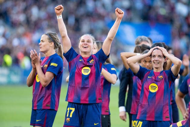 RECORD DATE NOT STATED 23rd May 2026; Ullevaal Stadion, Oslo, Norway; UEFA Womens Champions League Final Football, FC Barcelona, Barca versus OL Lyonnes; Ewa Pajor (17) of Barcelona celebrates victory AdelinaxCobos