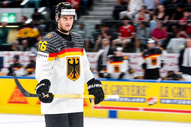 Ice hockey, Eishockey - IIHF WC 2026 ZURICH,SWITZERLAND,23.MAY.26 - ICE HOCKEY - IIHF Ice Hockey World Championship, WM, Weltmeisterschaft 2026, group stage, Austria vs Germany. Image shows Manuel Wiederer (GER).  GEPAxpictures xMaticxKlansek