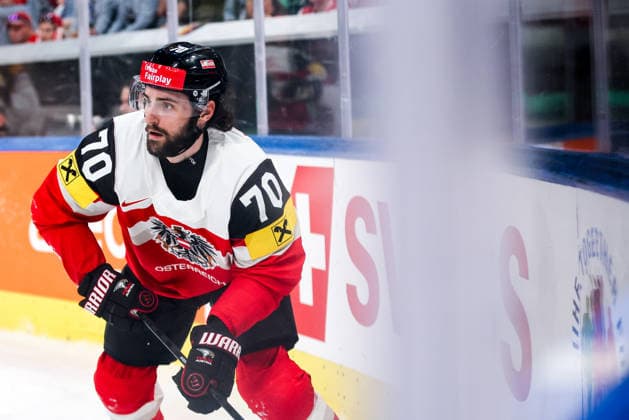 Ice hockey, Eishockey - IIHF WC 2026 ZURICH,SWITZERLAND,23.MAY.26 - ICE HOCKEY - IIHF Ice Hockey World Championship, WM, Weltmeisterschaft 2026, group stage, Austria vs Germany. Image shows Benjamin Nissner (AUT).  GEPAxpictures xMaticxKlansek