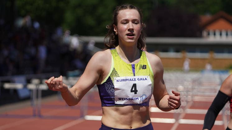 Leichtathletik, athletics, B U S Kurpfalz Gala , 23.05.2026 , Sepp Herberger Stadion Weinheim, 100m Hürden Marlene Marlena Meier TSV Bayer 04 Leverkusen
