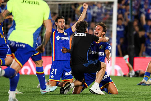 Getafe vs. Osasuna, on the 38th matchday of the 2025 26 Spanish First Division May 23, 2026, Getafe, Madrid, Spain: Getafe celebrate their clasification to the European Competition during the Spanish championship LaLiga football match between Getafe and Osasuna on 23 May 2026 at Estadio El Coliseum in Getafe, Madrid, Spain. Madrid Madrid Spain Copyright: xAlejandroxMatiasx