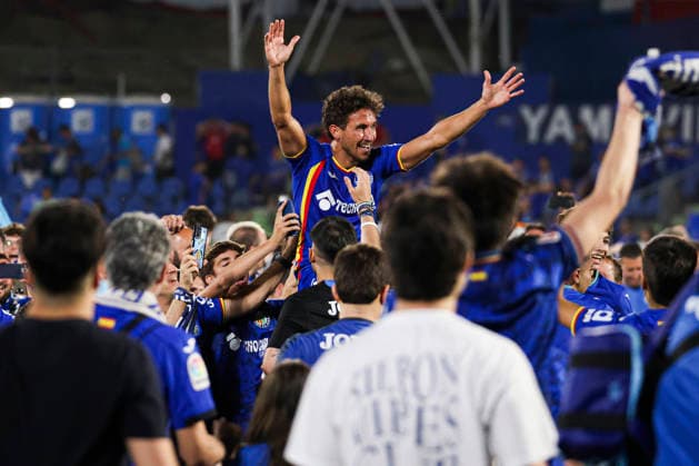 Getafe vs. Osasuna, on the 38th matchday of the 2025 26 Spanish First Division May 23, 2026, Getafe, Madrid, Spain: Getafe celebrate their clasification to the European Competition during the Spanish championship LaLiga football match between Getafe and Osasuna on 23 May 2026 at Estadio El Coliseum in Getafe, Madrid, Spain. Madrid Madrid Spain Copyright: xAlejandroxMatiasx