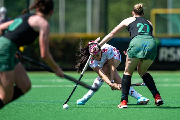 BHC 1. Damen - Club Raffelberg - Feldhockey, 2. Playdown Spiel, 1. Bundesliga, Frauen Bremen, Deutschland, 23.05.26: BHC 1. Damen - Club Raffelberg im Bremer Hockey-Club e.V. am 23.05.2026 in Bremen, Deutschland. (Foto von Axel Kaste) Schrubber von Agostina Lovagnini Bremen Bremer Hockey-Club e.V. Freie Hansestadt Bremen Deutschland